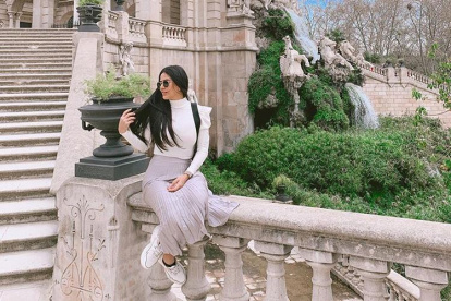 Michela durante su viaje a España.