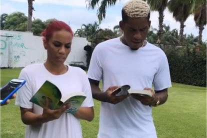 Michael Arroyo durante su ceremonia de bautizo