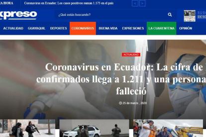 Portada de EXPRESO.EC.