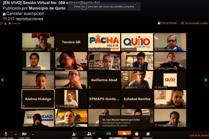Los concejales del Distrito Metropolitano se reunieron este martes en forma virtual.