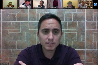 Virtual. Mendoza en una sesión de la mesa.