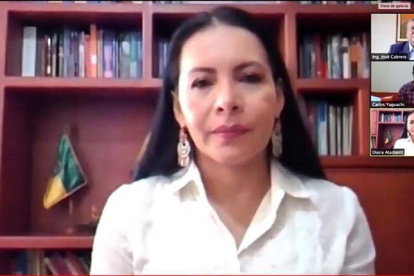 La presidenta del CNE, Diana Atamaint, dio a conocer las opciones de forma de sufragar que se han presentado