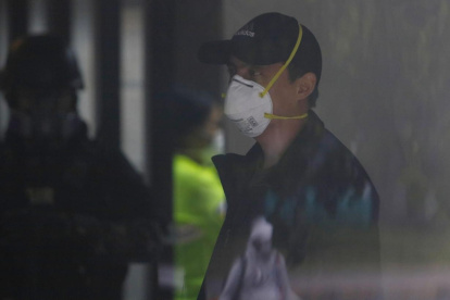 El asambleísta Daniel Mendoza luego de ser detenido por la policía en Manabí.