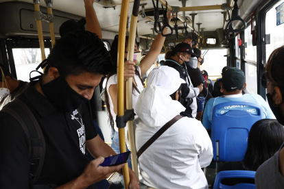 Una unidad de la metrovía ayer, luego de la primera socialización de las medidas de bioseguridad.