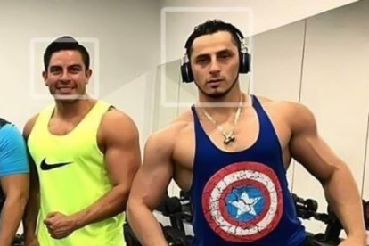 Daniel Salcedo (i) junto con su entrenador personal Abraham Muñoz, también detenido por la presunta venta de un medicamento.