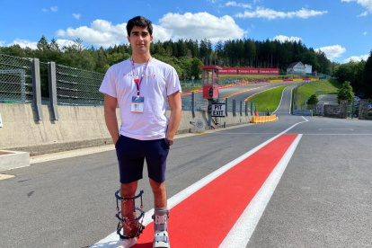 Juan Manuel Correa durante el recorrido por el circuito de Spa-Francorchamps, en Bélgica.