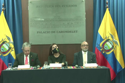 El anuncio del veto total fue hecho por la secretaria Jurídica de la Presidencia, Johana Pesántez, en compañía del ministro de Salud, Juan Carlos Zevallos.