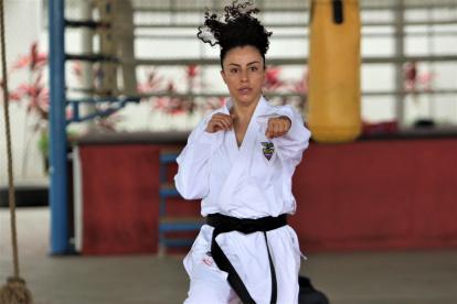 Antes de viajar la semana pasada la karateca entrenó en la  Concentración Deportiva de Pichincha.