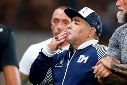 Diego Maradona, en una de sus últimas fotos como director técnico.