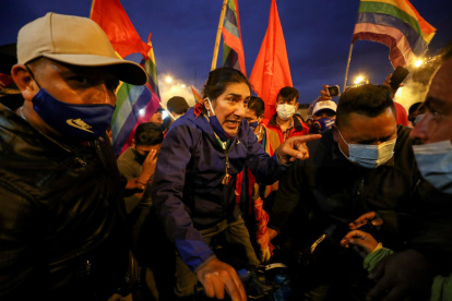 Pérez dirigió una movilización desde Riobamba, el sábado 20 de febrero de 2021.