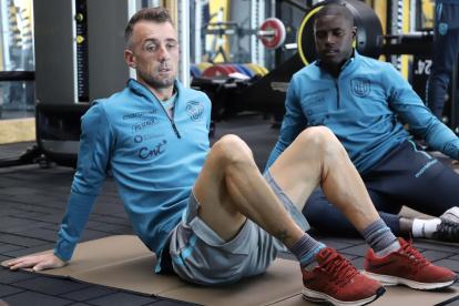 Damián Díaz, seleccionado nacional, durante una jornada del microciclo.