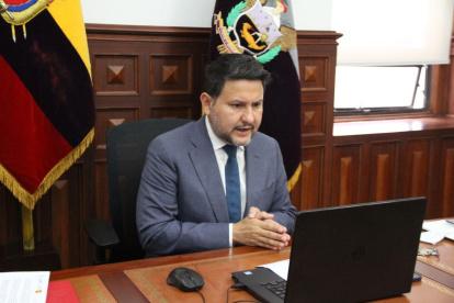 El ministro de Gobierno, Gabriel Martínez, durante una entrevista este 29 de marzo.