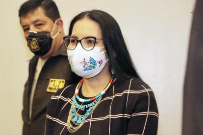 La presidenta del CNE, Diana Atamaint, participó ayer de una reunión con el Cuerpo Diplomático acreditado en el país.