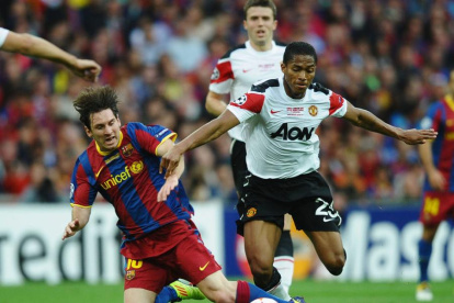 Antonio Valencia jugó la final de la Champions League ante el Barcelona de Lionel Messi