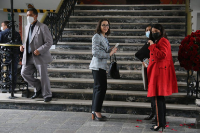 La ministra de Salud, Ximena Garzón, dio detalles del proceso de vacunación luego de una reunión con el presidente Guillermo Lasso.