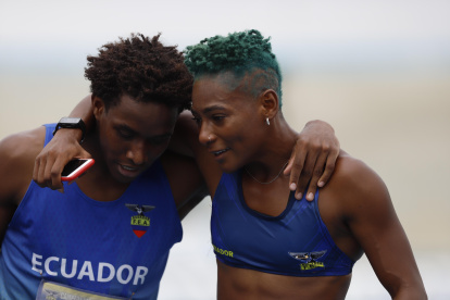 Amistad. Anderson Marquínez y Marizol Landázuri, velocistas que no están en el plan.