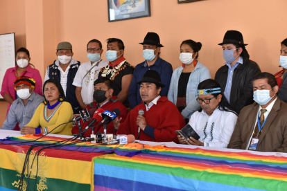 Al anuncio asistieron asambleístas de Pachakutik. Ambas organizaciones se instalaron en un consejo ampliado.