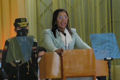 Postura. Desde Riobamba la presidenta de la Asamblea Nacional, Guadalupe Llor ratificó que no aprobarán leyes sin debate