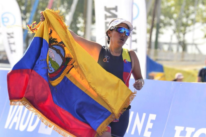 Estefanía Tigrero fue parte de la cita ecuménica de triatlón, en Suiza, en 2019.