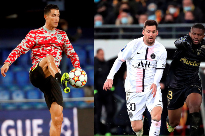 Cristiano Ronaldo (izquierda) ha cambiado de aires y se marchó de Turín a Manchester y Messi abandonó su Barcelona de siempre por el París Saint Germain francés.