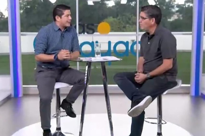 César Velasteguí y Jorge Rodríguez, vocero y edil del Municipio, en ese orden.