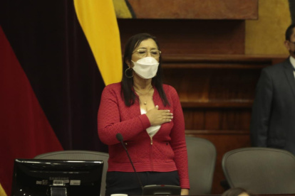 Guadalupe Llori en la Asamblea.