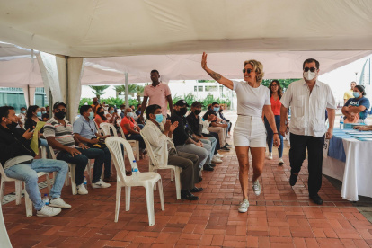 Viteri en un evento de la Alcaldía.