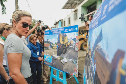 Funcionaria. La alcaldesa de Guayaquil durante una reciente aparición pública.