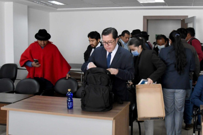 Latacunga. Este lunes se llevó adelante la audiencia de juicio directo en contra de Leonidas Iza.