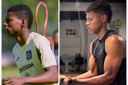 El antes y después del futbolista de 19 años tras el trabajo de 4 meses en Bélgica.