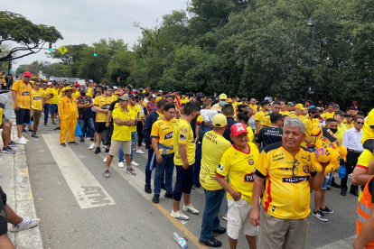 Para poder entrar se debía hacer filas que avanzaban rápido.