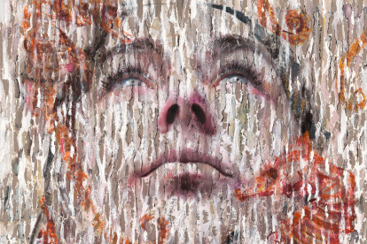 Vista de la obra de Lita Cabellut "La espuma del mar" , que forma parte de su exposición "Fur & Feathers", presentada este martes en Londres.