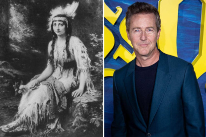 Un retrato de Pocahontas junto al actor y productor Edward Norton ha sido noticia en esta semana.