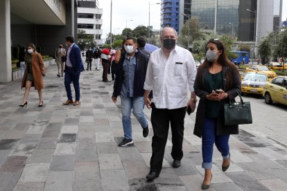 El expresidente Abdalá Bucaram en una comparecencia a un juzgado en Pichincha.