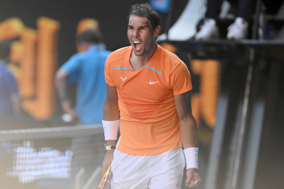 Rafael Nadal celebró eufórico a manera de desahogo el duro partido que le hizo el joven de 21 años, Jack Draper.