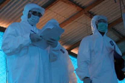 Expertos en manejo de emergencias de la gripe aviar.