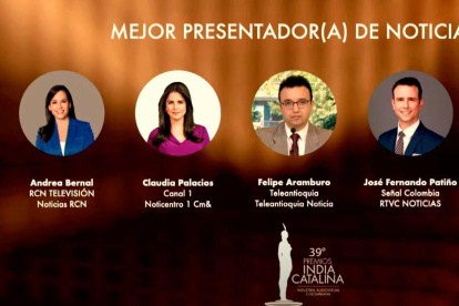 Los nominados en la categoría Mejor presentador (a) de noiticas.