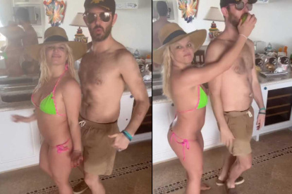 Britney se divierte de lo lindo con su representante, Cade Hudson.