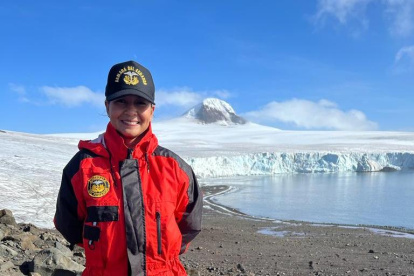 Escenario. La teniente Mildred Barzola es la directora de proyección de la Antártica del Inocar