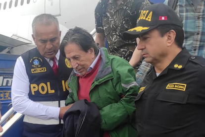 La llegada del expresidente peruano Alejandro Toledo tras ser extraditado de Estados Unidos en Lima (Perú).