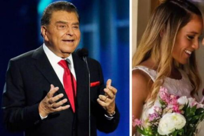 Don Francisco y su nieta con su pareja.