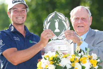 Viktor Hovland, tras ganar el Memorial Tournament.