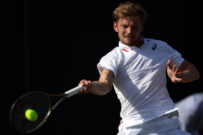 Wimbledon (United Kingdom), 06/07/2023.- David Goffin of Belgium plays Tomas Barrios Vera of Chile in their Men" Singles 2nd round match at the Wimbledon Championships, Wimbledon, Britain, 06 July 2023. (Tenis, Bélgica, Reino Unido) EFE/EPA/NEIL HALL EDITORIAL USE ONLY