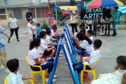 Encuentro. Niños y adolescentes del sector de Sauces 6 participaron de la jornada cultural de este sábado 26 de agosto de 2023.