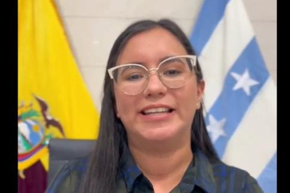 Audiovisual. La vicealcaldesa de Guayaquil difundió su mensaje en un video.