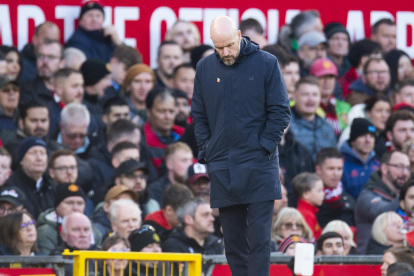 El técnico del Manchester United, Erik ten Hag, no oculta la contrariedad por el trabado partido