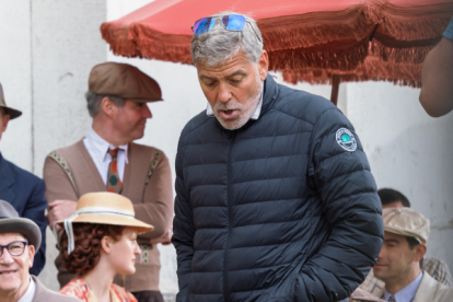 George Clooney durante el rodaje de The boys in the boat