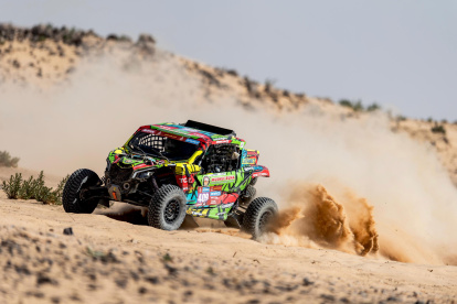 Sebastián Guayasamín fue quinto en la etapa cuatro del Dakar.