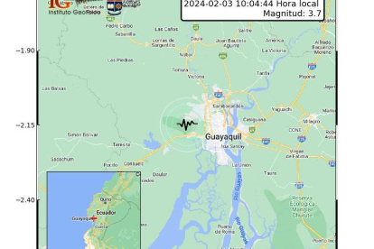 Sismo se registró en la provincia del Guayas.