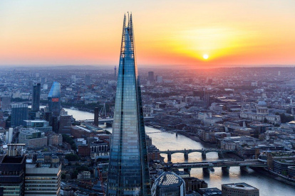 Desde el edificio Shard se puede tener una vista panorámica de Londres